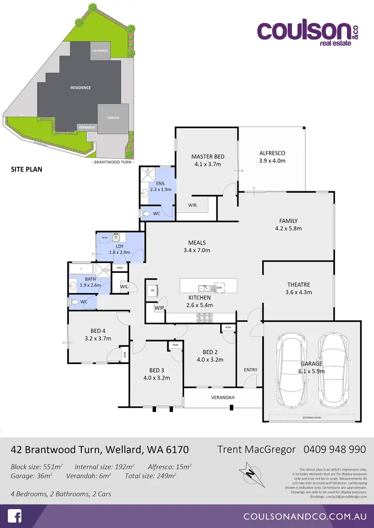 Floorplan of Homely house listing, 42 Brantwood Turn, Wellard WA 6170