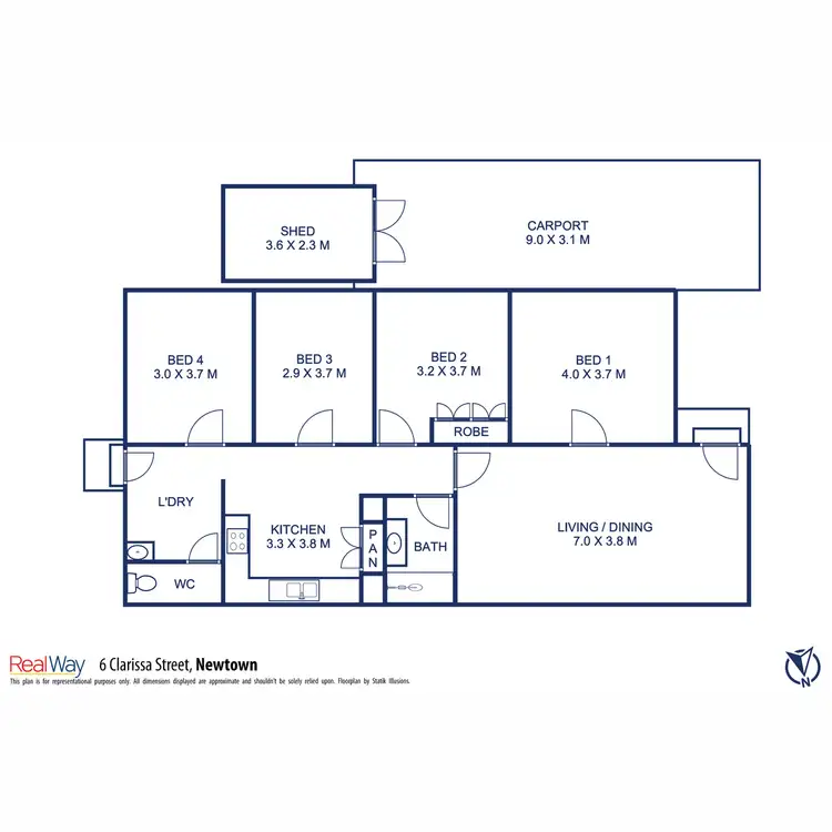 Floorplan of Homely house listing, 6 Clarissa Street, Newtown QLD 4350