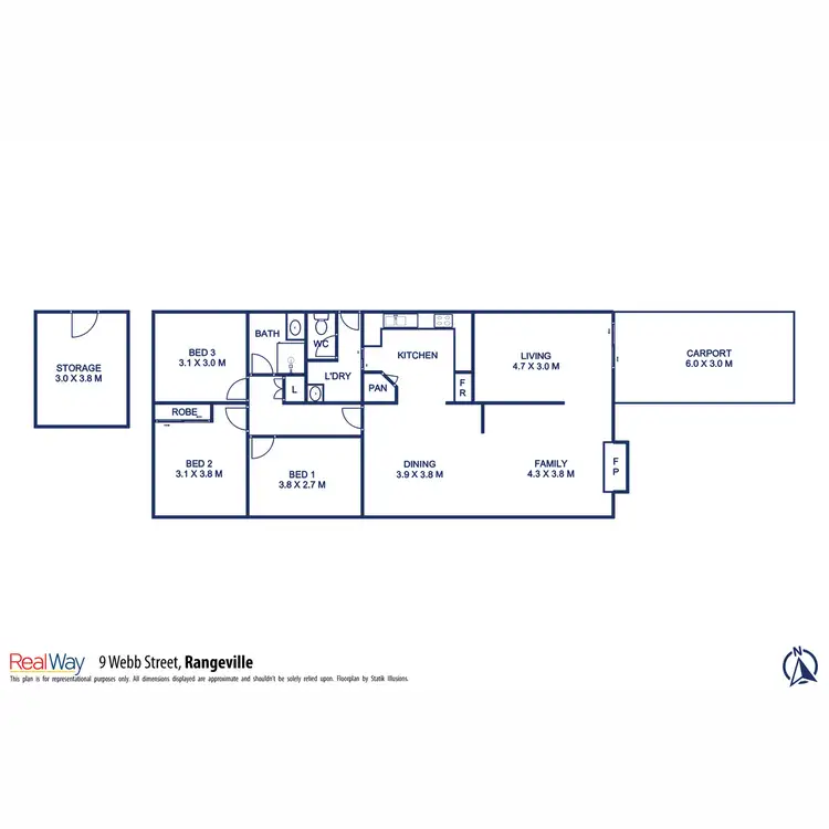 Floorplan of Homely house listing, 9 Webb Street, Rangeville QLD 4350