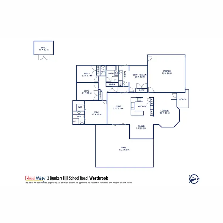 Floorplan of Homely house listing, 2 Bunkers Hill School Road, Westbrook QLD 4350