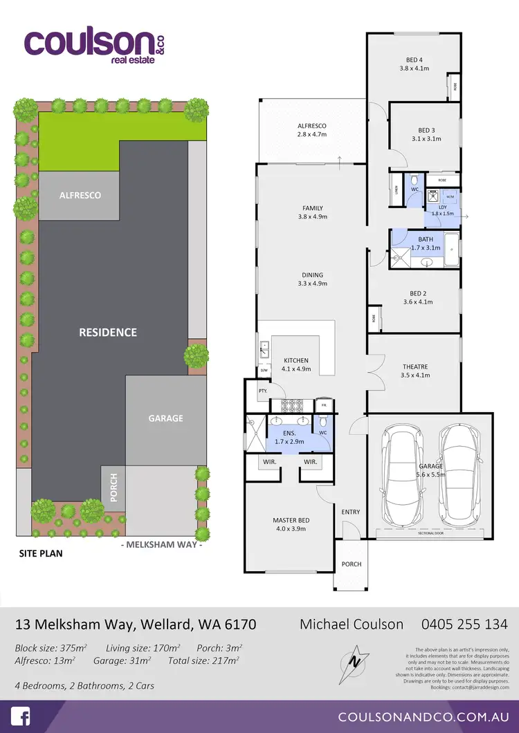 Floorplan of Homely house listing, 13 Melksham Way, Wellard WA 6170
