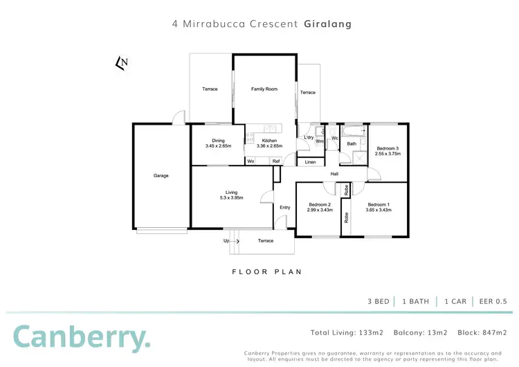 Floorplan of Homely house listing, 4 Mirrabucca Crescent, Giralang ACT 2617