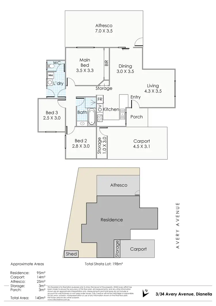 Floorplan of Homely house listing, 3/34 Avery Avenue, Dianella WA 6059
