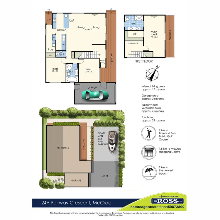 Floorplan of Homely townhouse listing, 24A Fairway Crescent, Mccrae VIC 3938