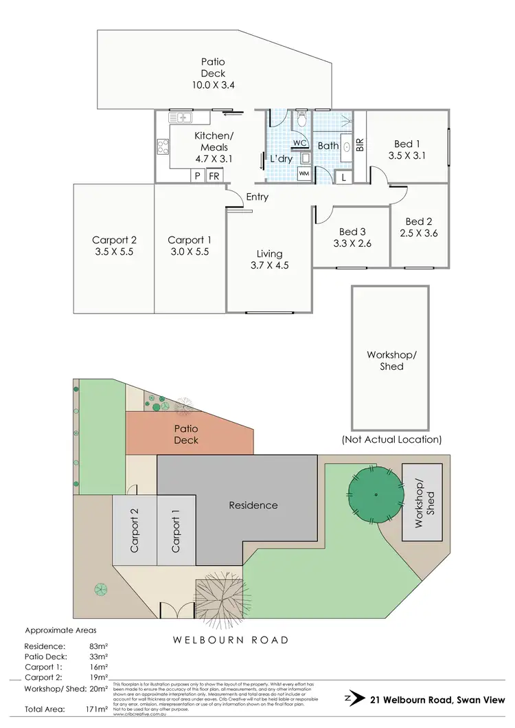 Floorplan of Homely semi-detached listing, 21 Welbourn Road, Swan View WA 6056