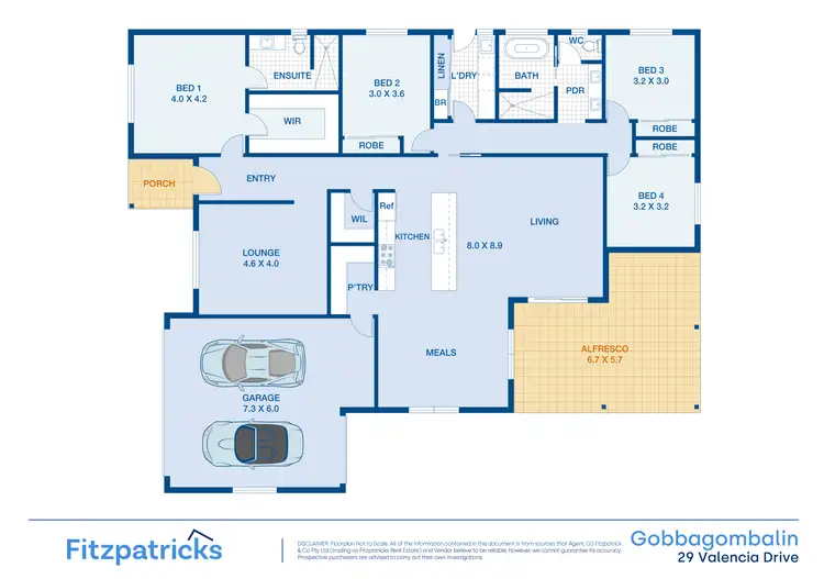 Floorplan of Homely house listing, 29 Valencia Drive, Gobbagombalin NSW 2650