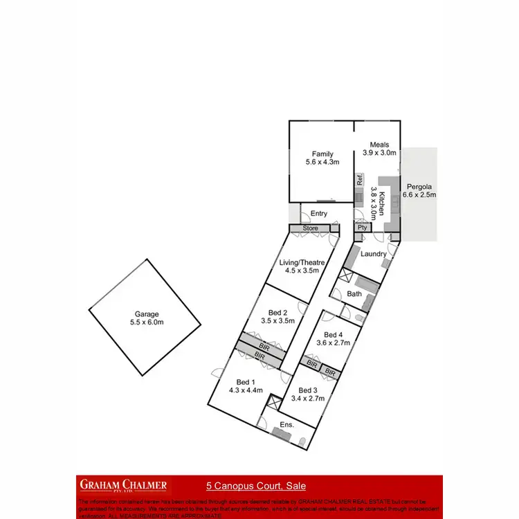 Floorplan of Homely house listing, 5 Canopus Court, Sale VIC 3850
