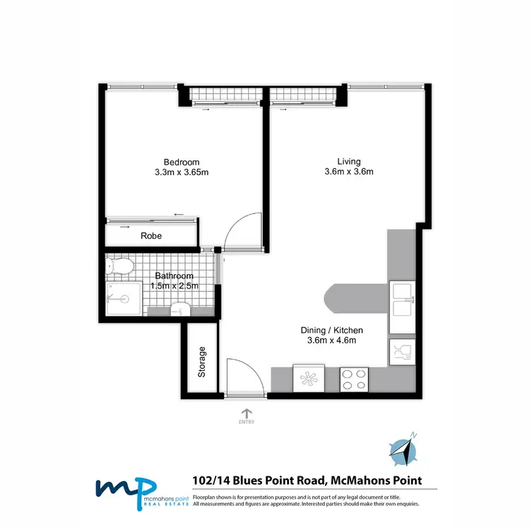 Floorplan of Homely apartment listing, 102/14 Blues Point Road, Mcmahons Point NSW 2060