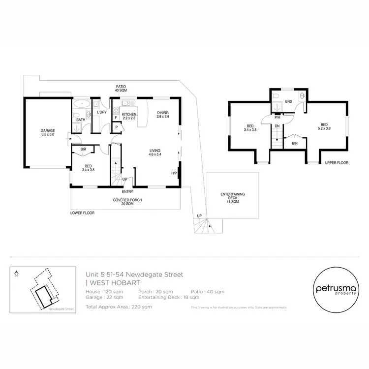 Floorplan of Homely unit listing, 5/51-53 Newdegate Street, West Hobart TAS 7000