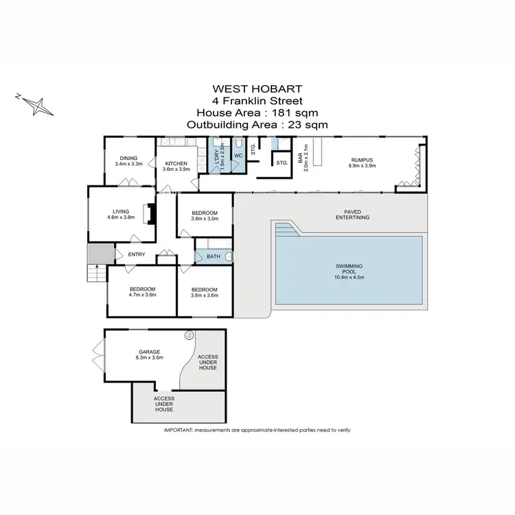 Floorplan of Homely house listing, 4 Franklin Street, West Hobart TAS 7000
