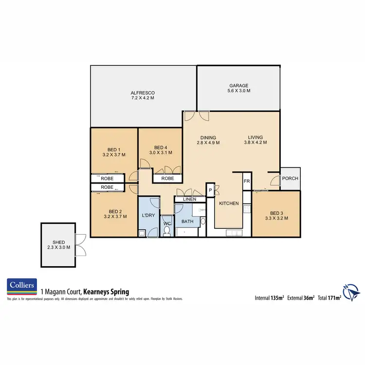 Floorplan of Homely house listing, 1 Magann Court, Darling Heights QLD 4350