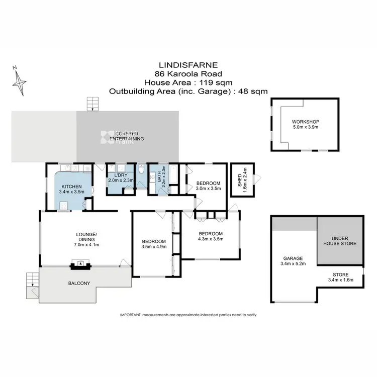 Floorplan of Homely house listing, 86 Karoola Road, Lindisfarne TAS 7015