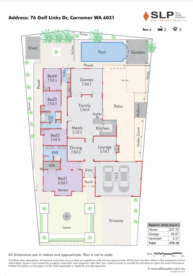 Floorplan of Homely house listing, 76 Golf Links Drive, Carramar WA 6031