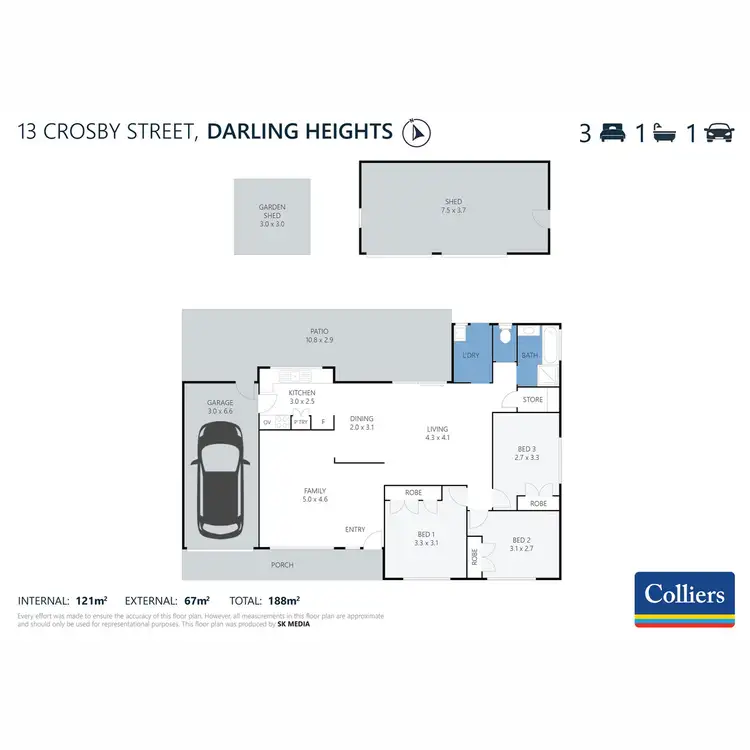 Floorplan of Homely house listing, 13 Crosby Street, Darling Heights QLD 4350