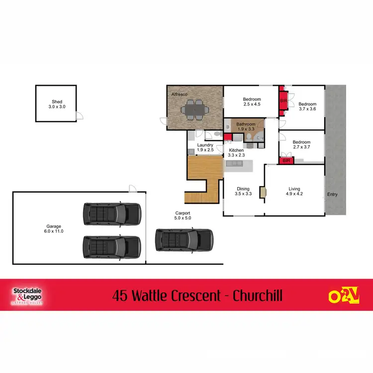 Floorplan of Homely house listing, 45 Wattle Crescent, Churchill VIC 3842