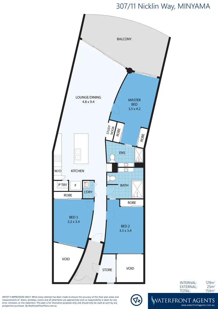 Floorplan of Homely apartment listing, 307/11 Nicklin Way, Minyama QLD 4575