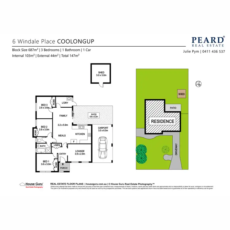 Floorplan of Homely house listing, 6 Windale Place, Cooloongup WA 6168
