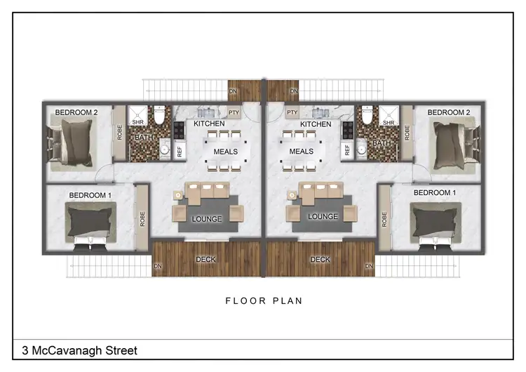Floorplan of Homely block of units listing, 3 McCavanagh Street, Bargara QLD 4670