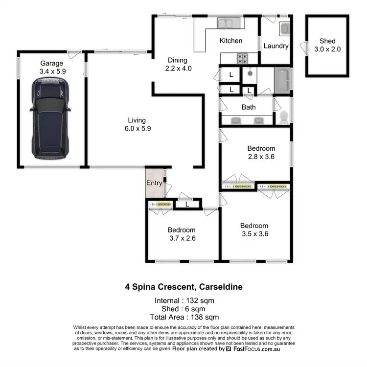 Floorplan of Homely house listing, 4 Spina Crescent, Carseldine QLD 4034