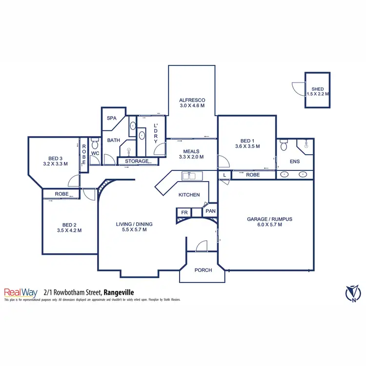 Floorplan of Homely unit listing, 2/169 Tourist Road, Rangeville QLD 4350