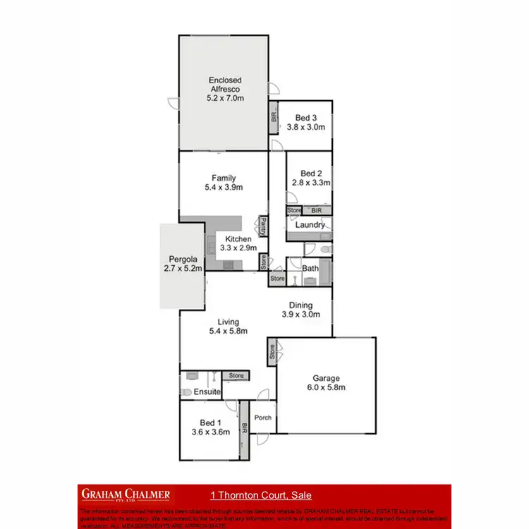 Floorplan of Homely house listing, 1 Thornton Court, Sale VIC 3850
