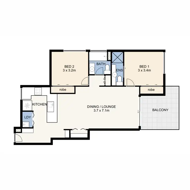 Floorplan of Homely apartment listing, 320/51 Hope Street, Spring Hill QLD 4000