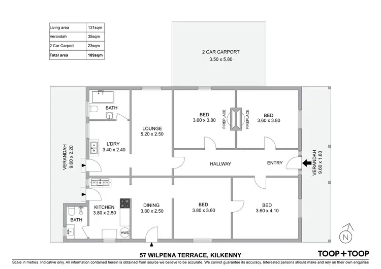 Floorplan of Homely house listing, 57 Wilpena Terrace, Kilkenny SA 5009