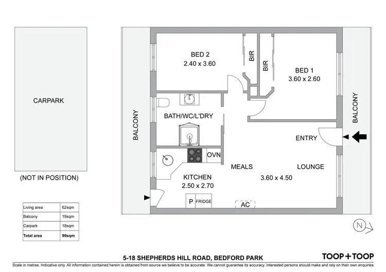 Floorplan of Homely unit listing, 5/18 Shepherds Hill Road, Bedford Park SA 5042