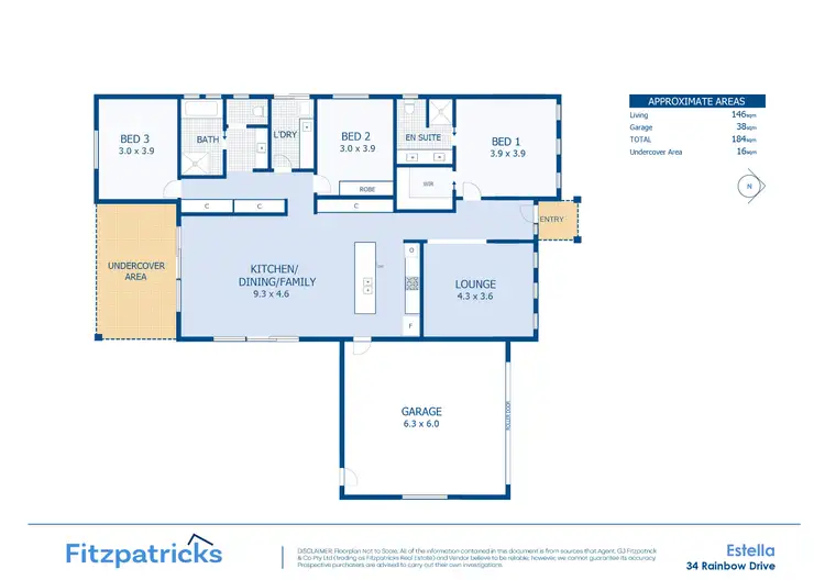 Floorplan of Homely house listing, 34 Rainbow Drive, Estella NSW 2650