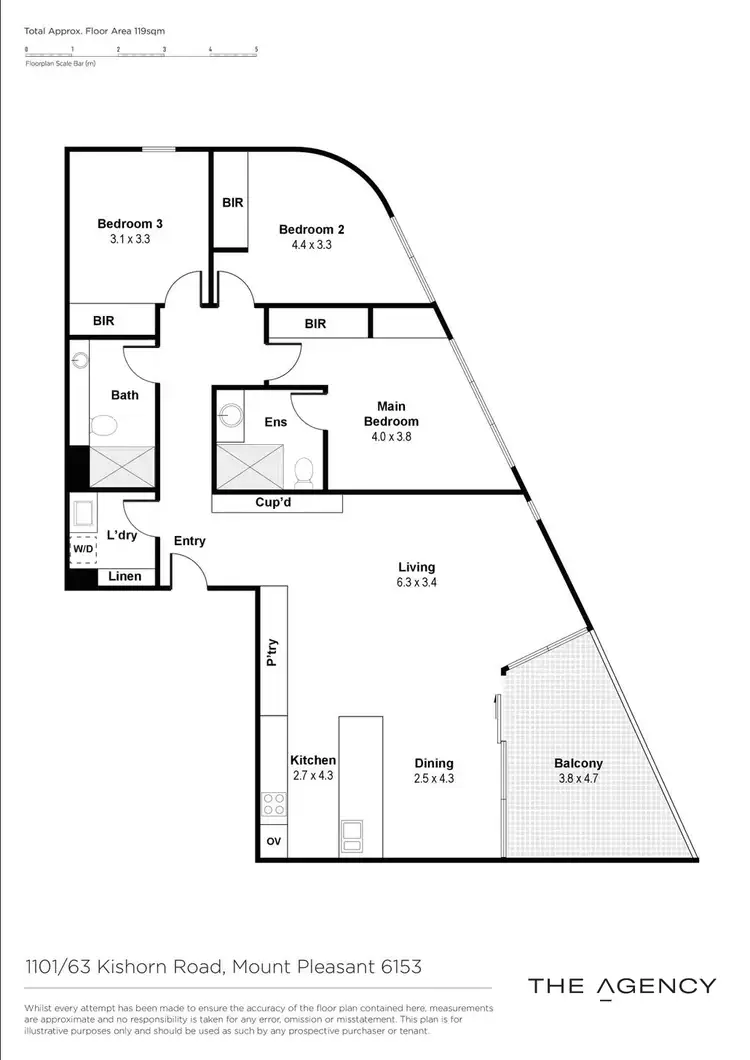 Floorplan of Homely apartment listing, 1801/63 Kishorn Road, Mount Pleasant WA 6153