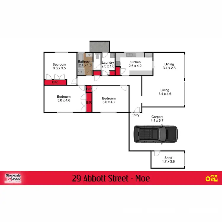 Floorplan of Homely house listing, 29 Abbott Street, Moe VIC 3825