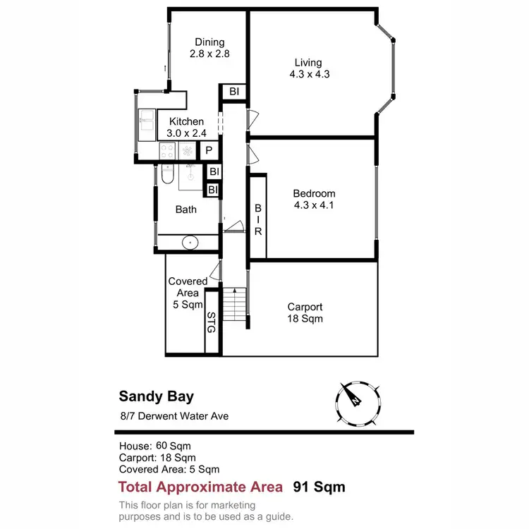 Floorplan of Homely villa listing, 8/7 Derwentwater Avenue, Sandy Bay TAS 7005
