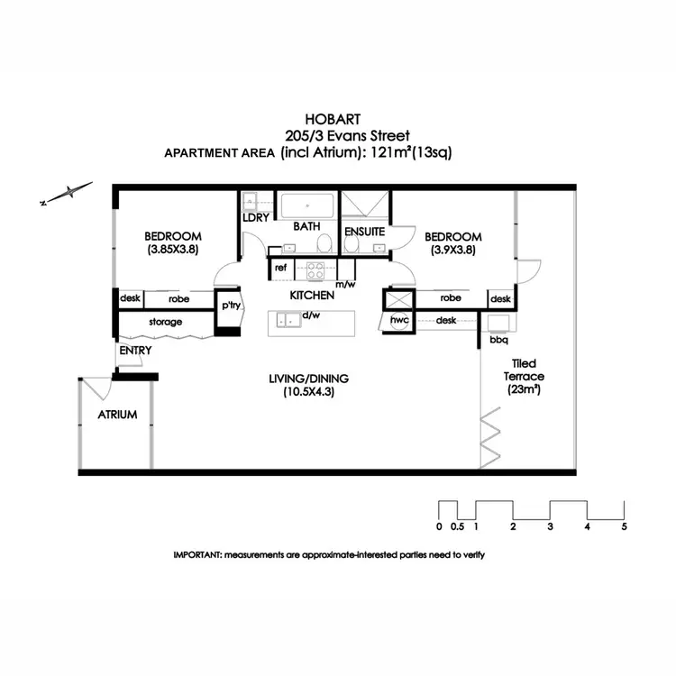 Floorplan of Homely apartment listing, 205/3 Evans Street, Hobart TAS 7000