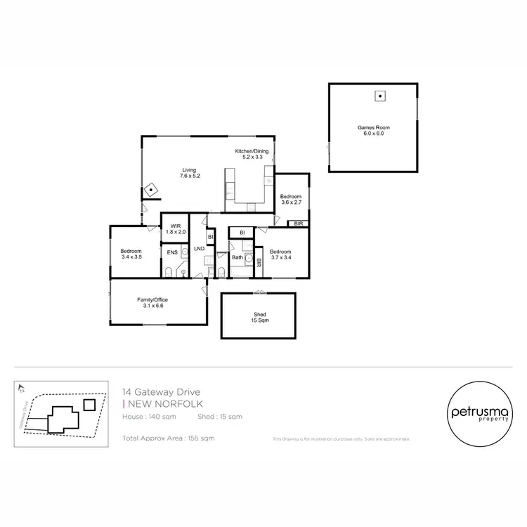 Floorplan of Homely house listing, 14 Gateway Drive, New Norfolk TAS 7140