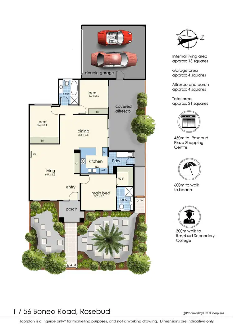 Floorplan of Homely unit listing, 1/56 Boneo Road, Rosebud VIC 3939