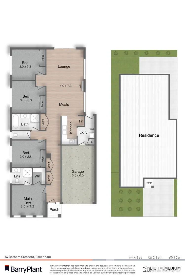 Floorplan of Homely house listing, 36 Botham Crescent, Pakenham VIC 3810