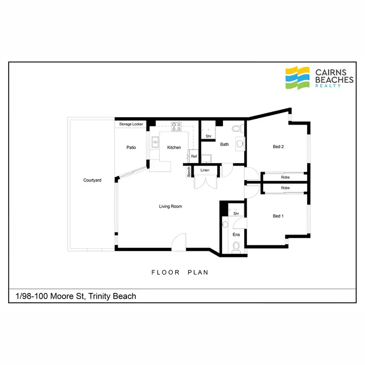Floorplan of Homely apartment listing, 1/98-100 Moore Street, Trinity Beach QLD 4879