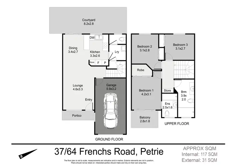 Floorplan of Homely townhouse listing, 37/64 Frenchs Road, Petrie QLD 4502