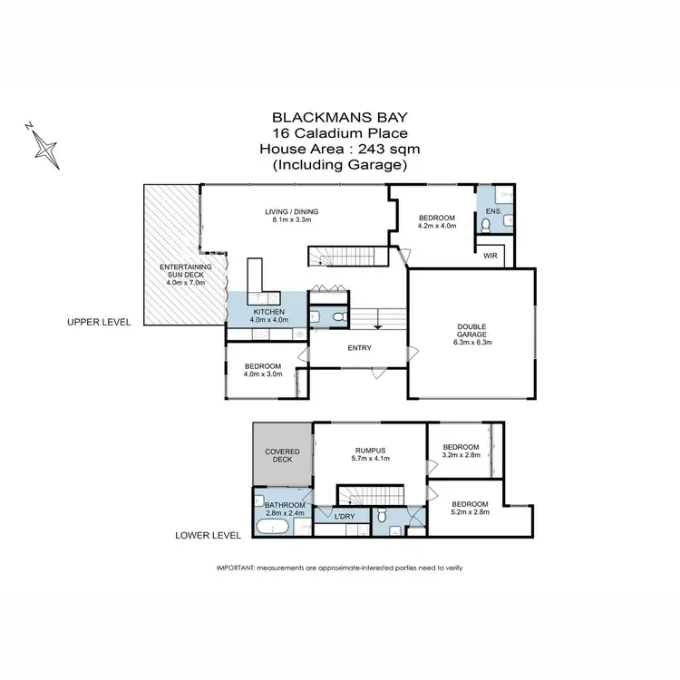 Floorplan of Homely house listing, 16 Caladium Place, Blackmans Bay TAS 7052