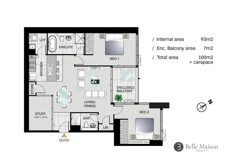 Floorplan of Homely apartment listing, 1108/2 Como Crescent, Southport QLD 4215