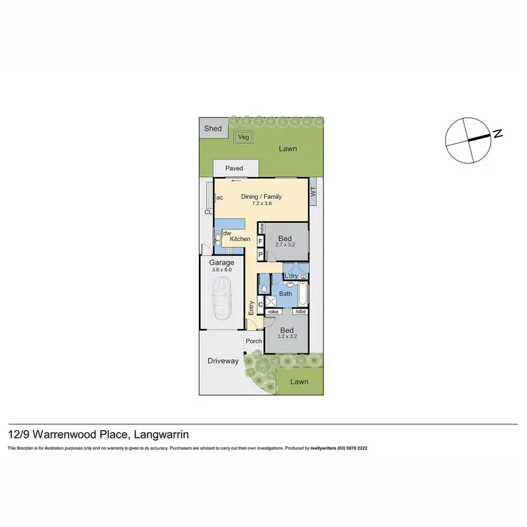 Floorplan of Homely unit listing, 12/9 Warrenwood Place, Langwarrin VIC 3910