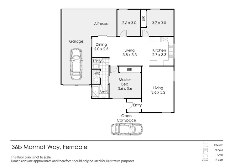 Floorplan of Homely semi-detached listing, 36B Marmot Way, Ferndale WA 6148