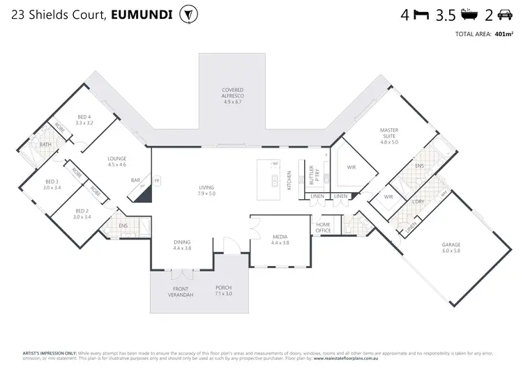 Floorplan of Homely house listing, 23 Shields Court, Eumundi QLD 4562