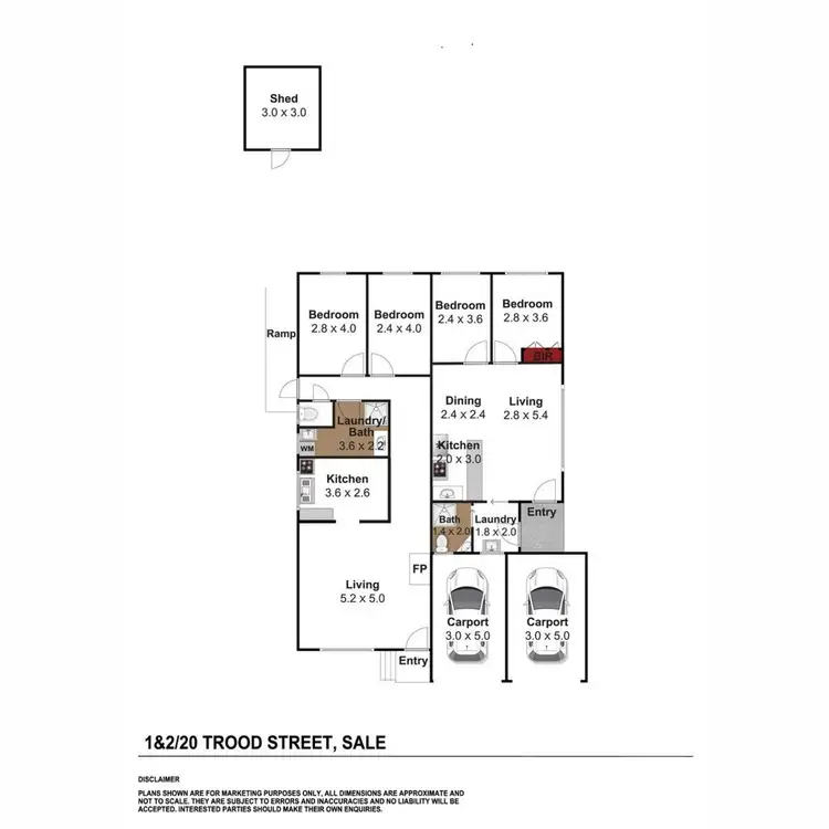 Floorplan of Homely unit listing, 20 Trood Street, Sale VIC 3850