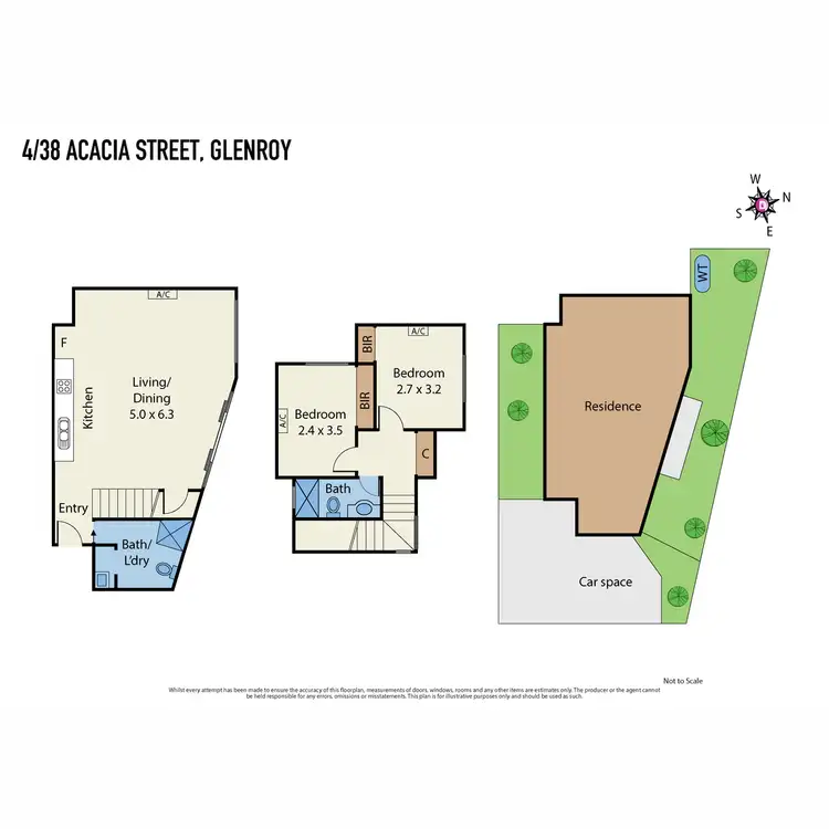 Floorplan of Homely townhouse listing, 4/38 Acacia Street, Glenroy VIC 3046