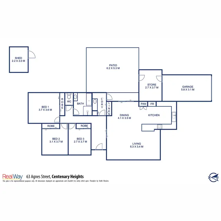 Floorplan of Homely house listing, 63 Agnes Street, Centenary Heights QLD 4350