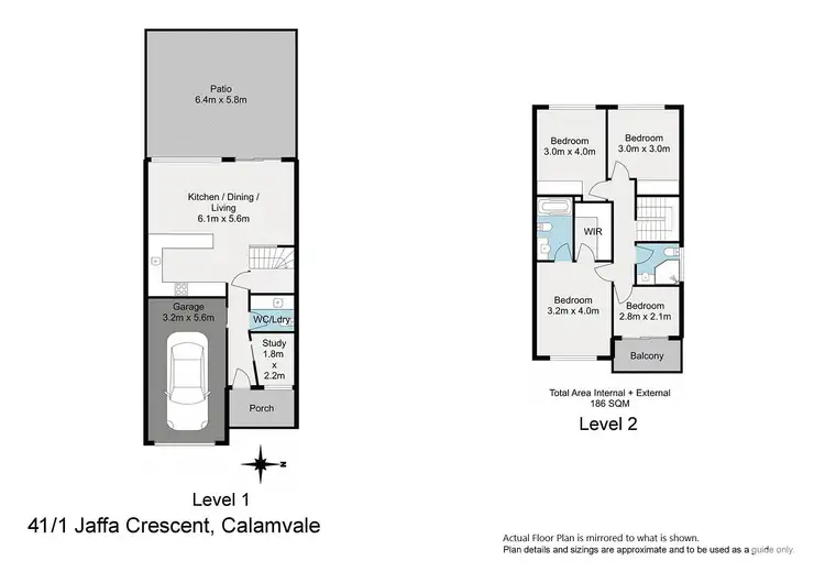 Floorplan of Homely townhouse listing, 41/1 Jaffa Crescent, Calamvale QLD 4116