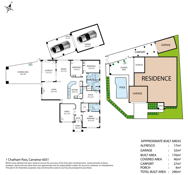 Floorplan of Homely house listing, 1 Chatham Pass, Carramar WA 6031