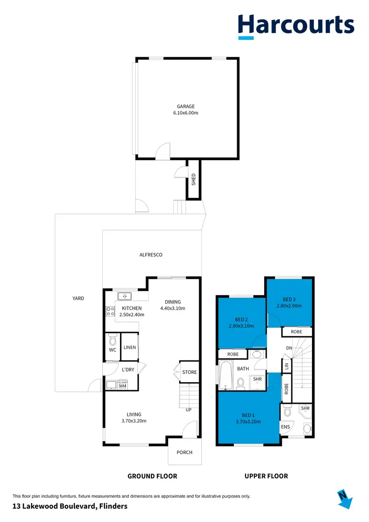 Floorplan of Homely townhouse listing, 13 Lakewood Boulevard, Flinders NSW 2529