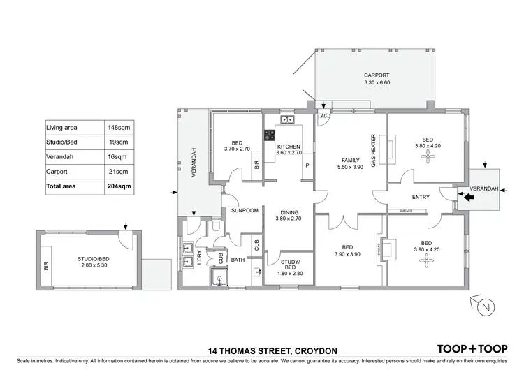 Floorplan of Homely house listing, 14 Thomas Street, Croydon SA 5008